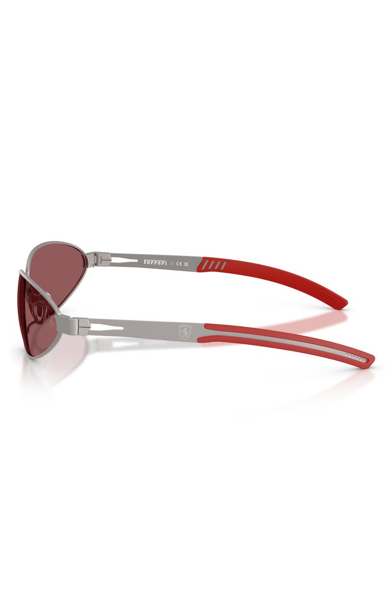 Scuderia Ferrari 64mm Oversize Oval Sunglasses, Alternate, color, Gunmetal Matte / Red