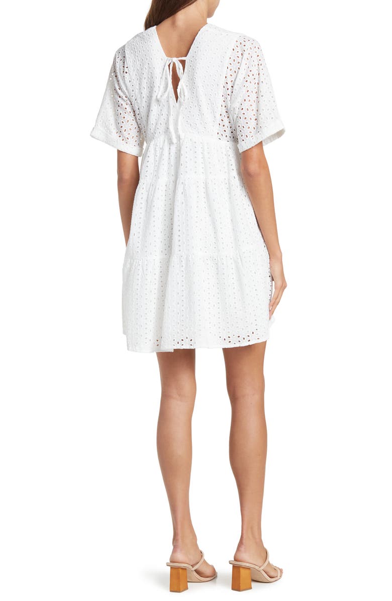 WISHLIST Eyelet Short Sleeve Dress, Alternate, color, 
