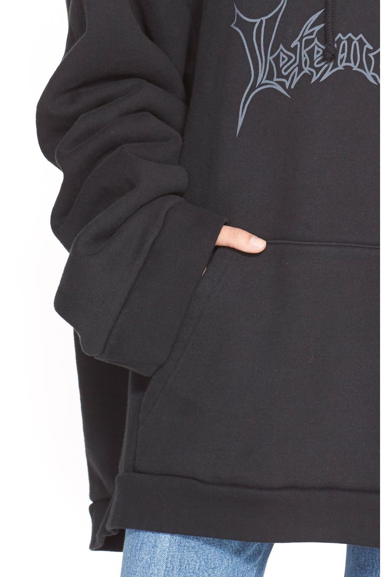 Oversize Logo Hoodie, Alternate, color, BLACK