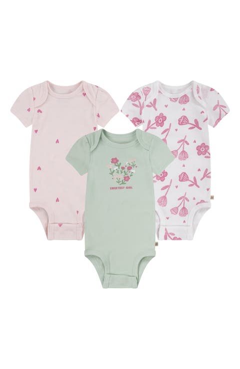 Assorted 3-Pack Organic Cotton Bodysuits (Baby)