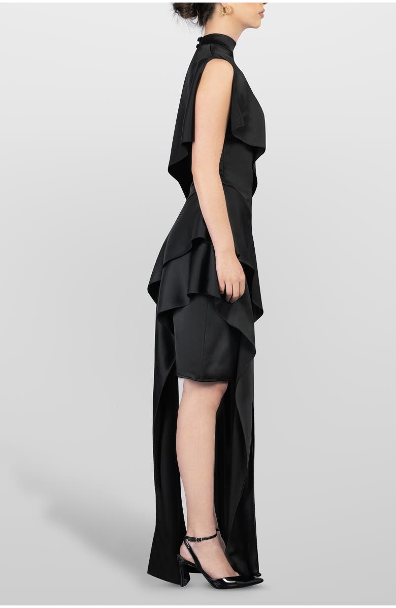 LAURA APARICIO Viscose Volant Dress, Alternate, color, Black