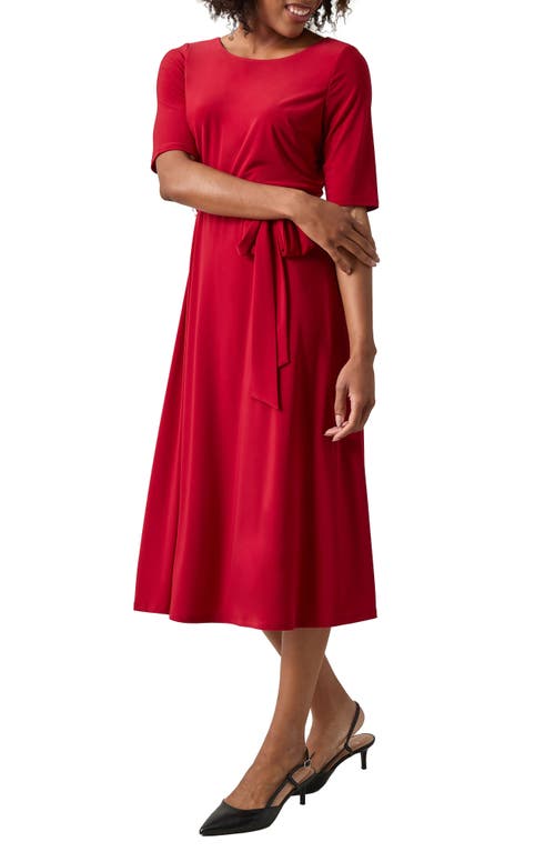 Kasper Tie Belt Fit & Flare Dress