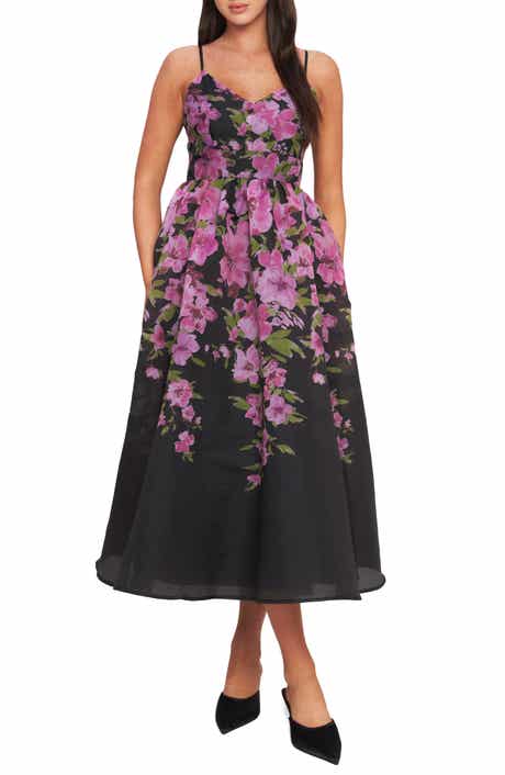 Floral Print Sleeveless Midi Dress
