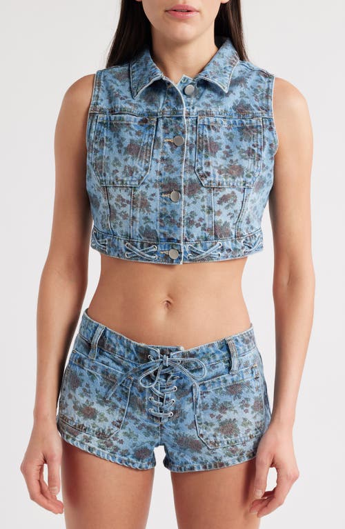 PTCL PTCL FAE FLORAL PRINT CROP DENIM VEST 