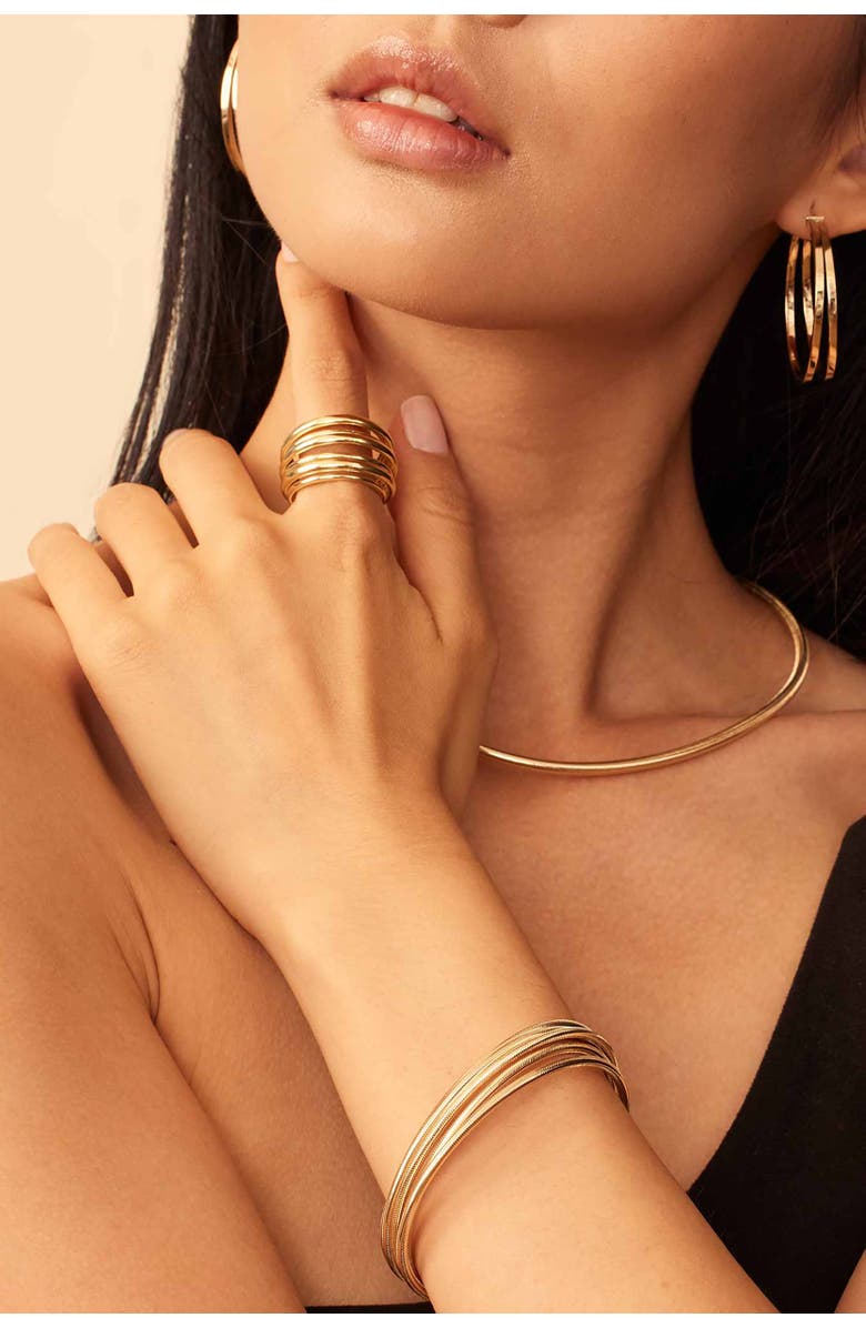 Oradina 14K Yellow Gold Hudson Large Hoops, Alternate, color, Yellow Gold