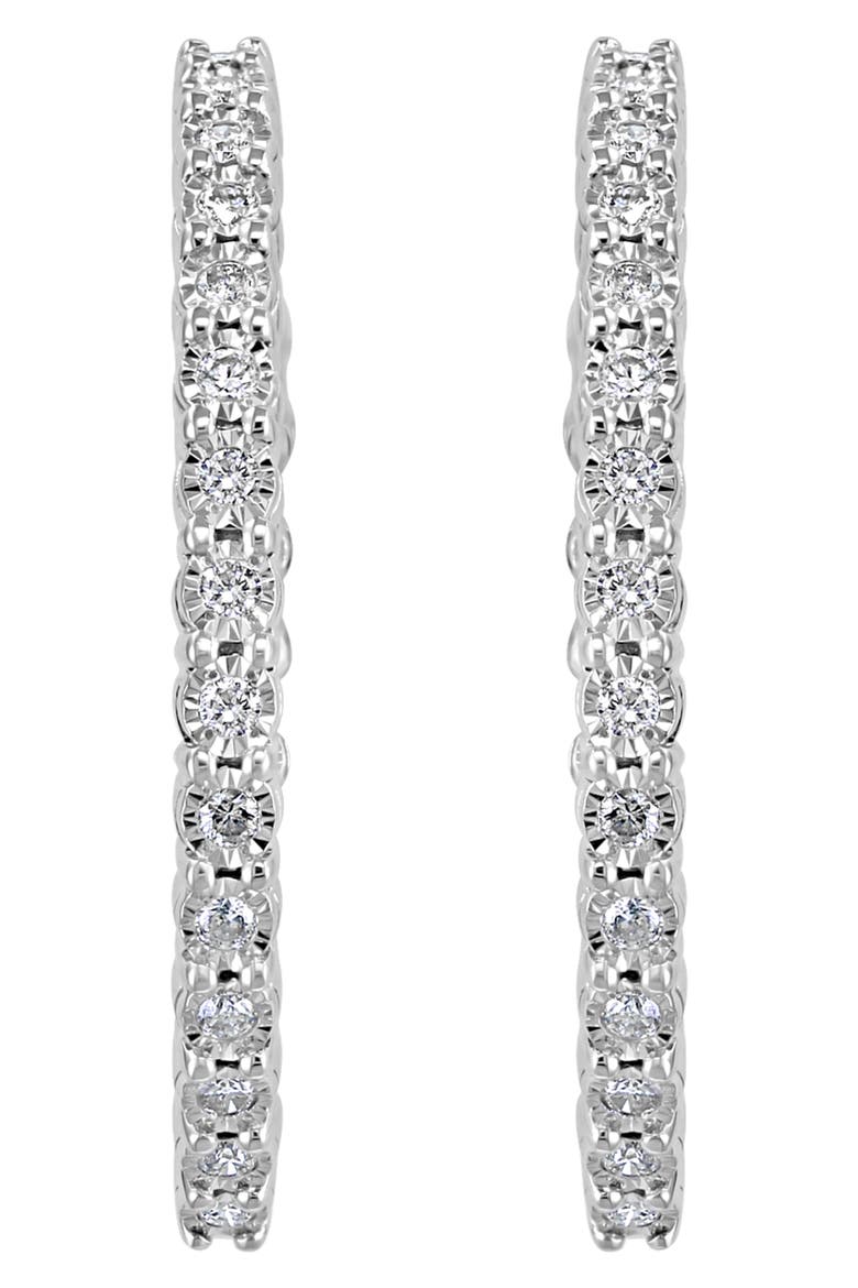 Diamond Hoop Earrings, Alternate, color, WHITE