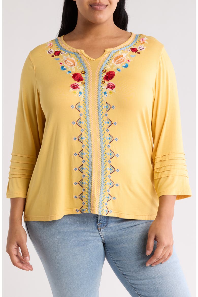 Embroidered Blouse, Main, color, YELLOW