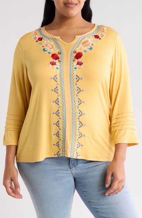 Embroidered Blouse (Plus)