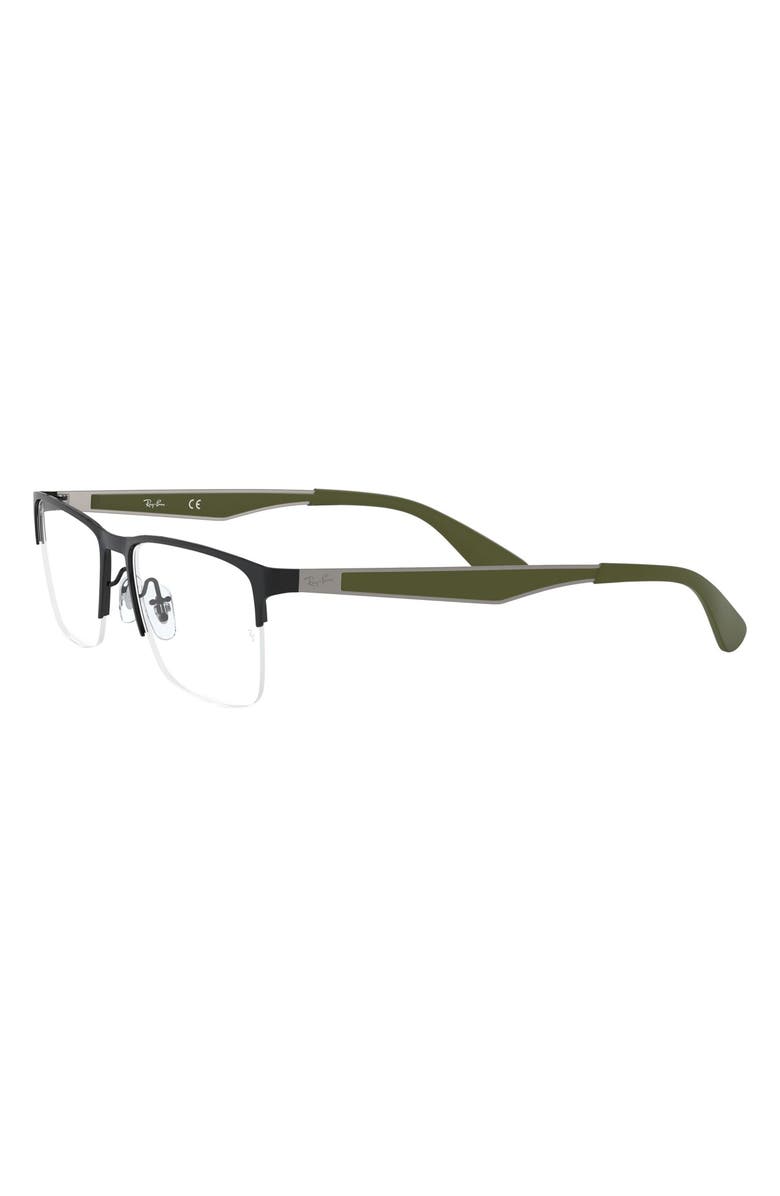 Ray-Ban 56mm Rectangle Semi Rimless Optical Glasses, Alternate, color,