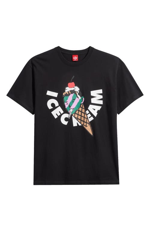 Icecream Spoonful Graphic T-shirt In Black