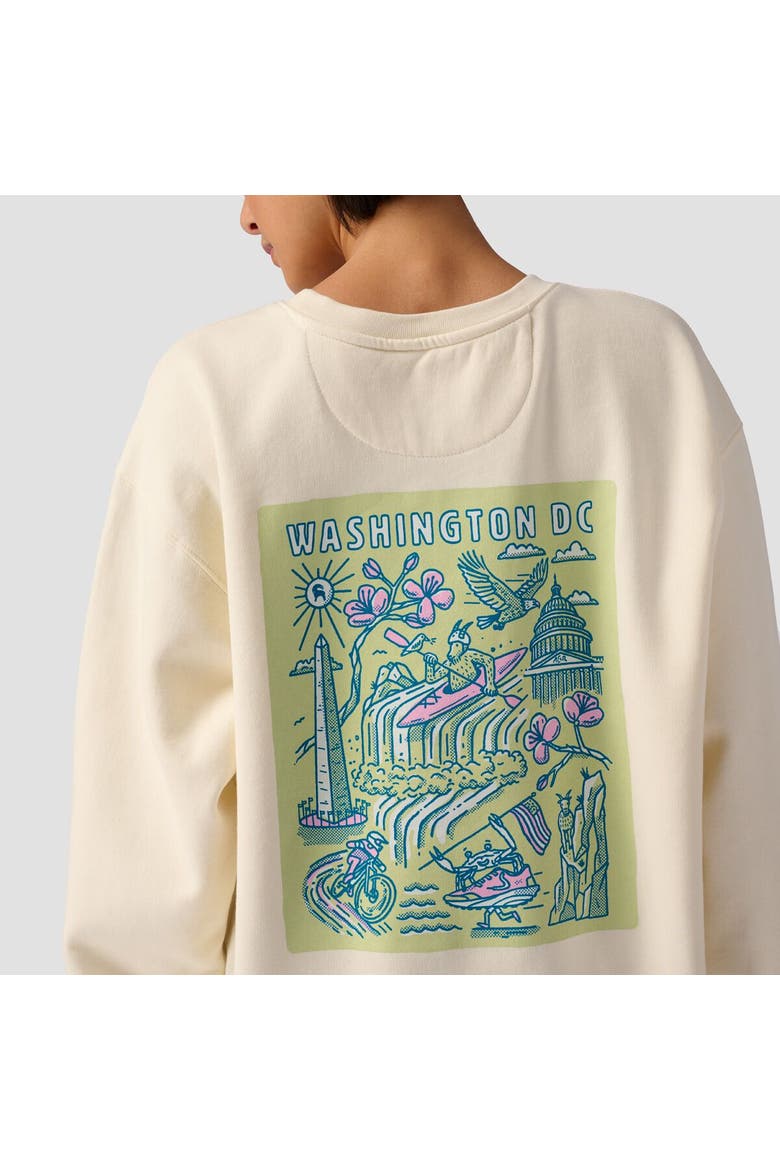 Washington Dc Poster Crew Sweatshirt, Alternate, color, Vintage White
