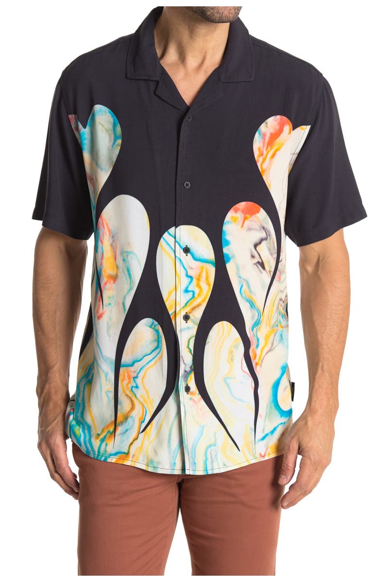 Globe Dead Kooks Flame Heart Shirt, Main, color, 