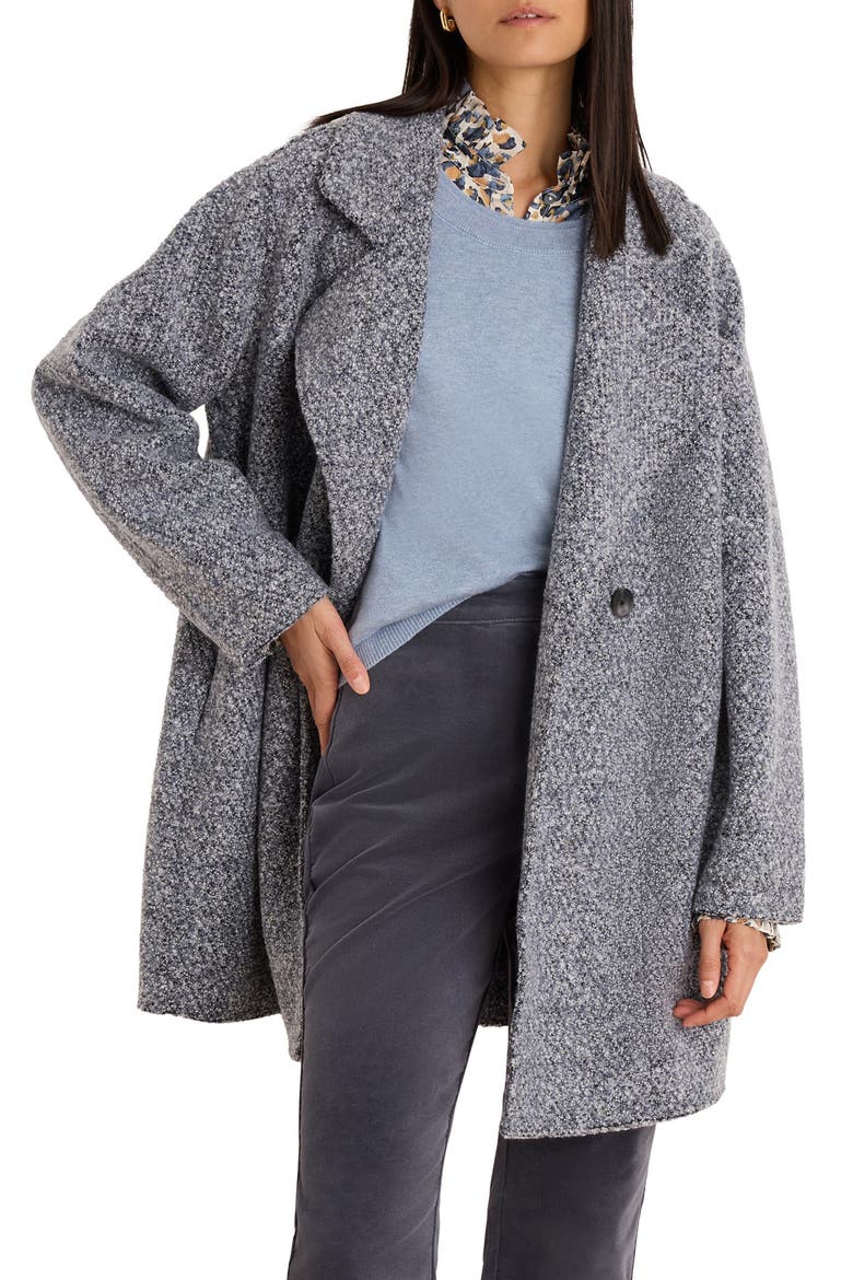 Mixed Bouclé Knit Jacket, Main, color, BLUE MIX