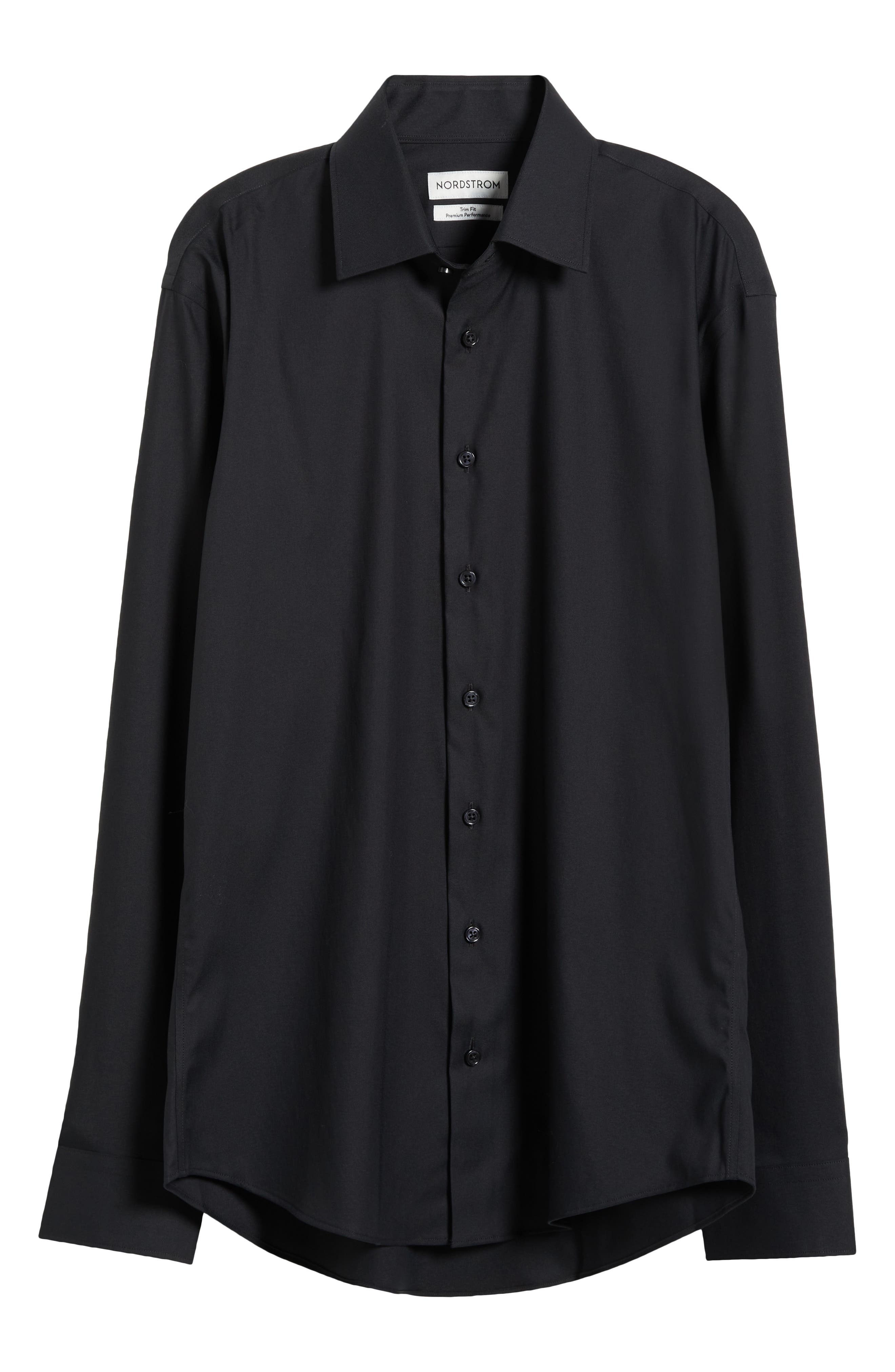 nordstrom trim fit dress shirt Nordstrom Trim Fit Premium Performance Dress Shirt in Blue Dark Riverton Dobby at Nordstrom, Size 18