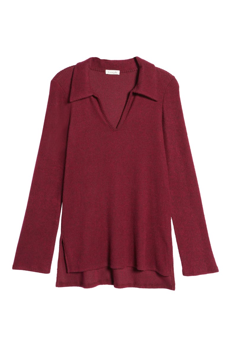 Spread Collar Knit Shirt, Alternate, color, BURGUNDY