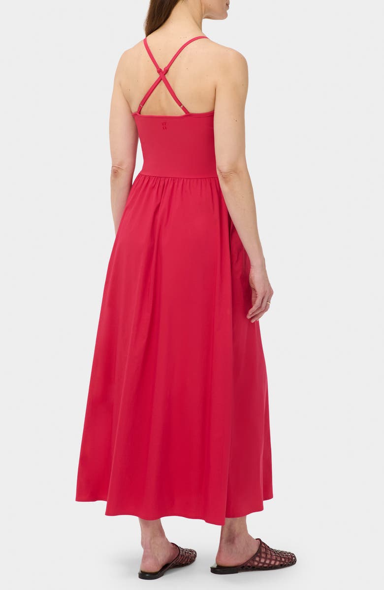 Sweaty Betty Explorer Ribbed Halter Neck Midi Dress, Alternate, color, Crimson Red