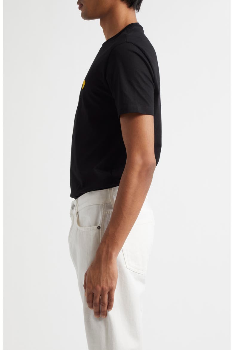 Medusa Embroidered Cotton T-Shirt, Alternate, color, BLACK
