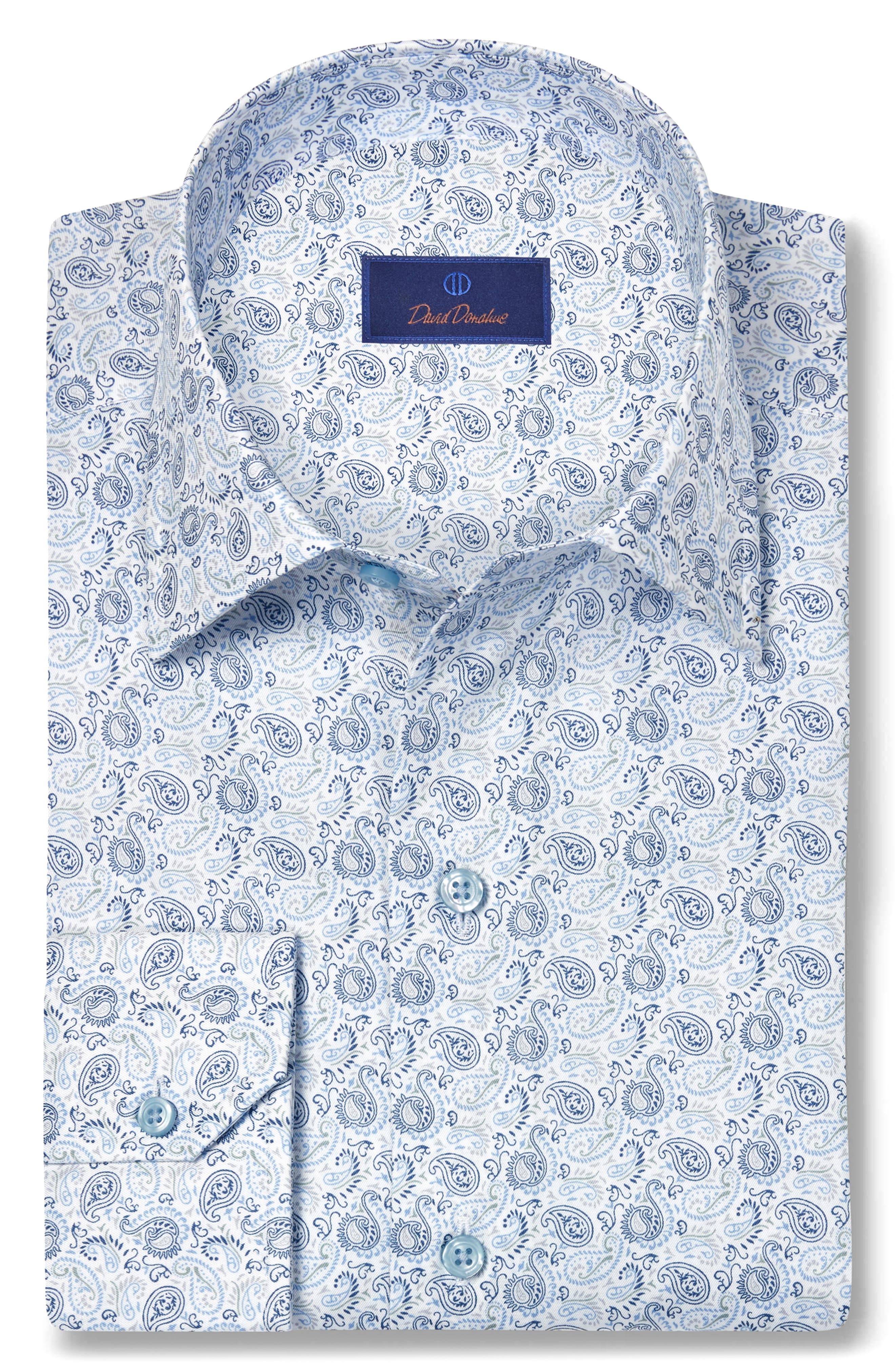 David Donahue Paisley Print Sport Shirt