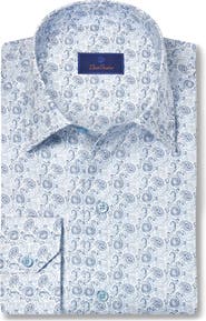 David Donahue Paisley Print Sport Shirt