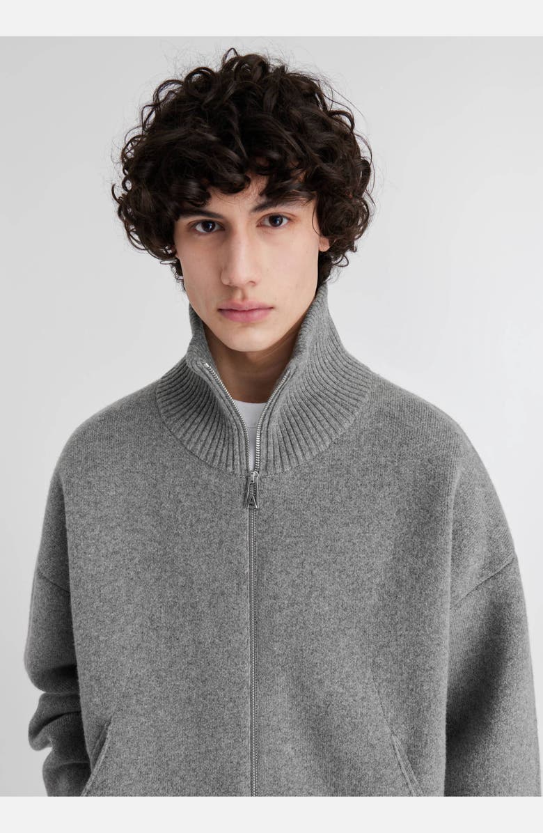 Axel Arigato Core Zip-Up Sweater, Alternate, color, Grey Melange