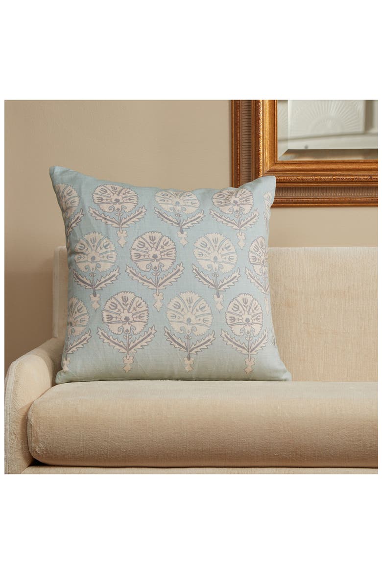 Blue Lotus Accent Pillow, Alternate, color, BLUE MULTI