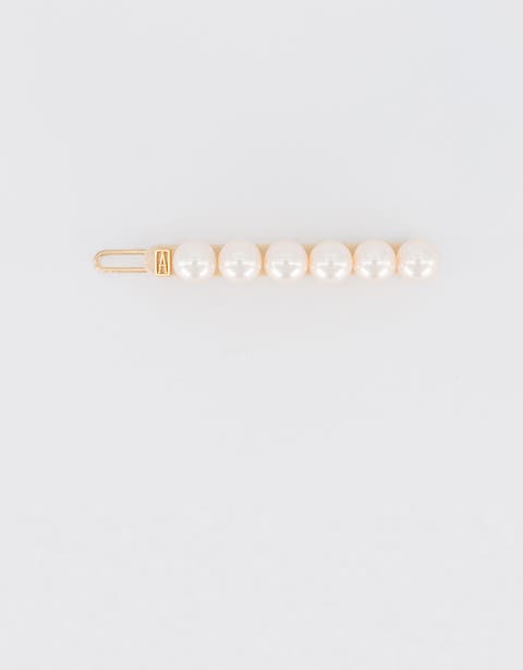 Pearl side barette hair clip
