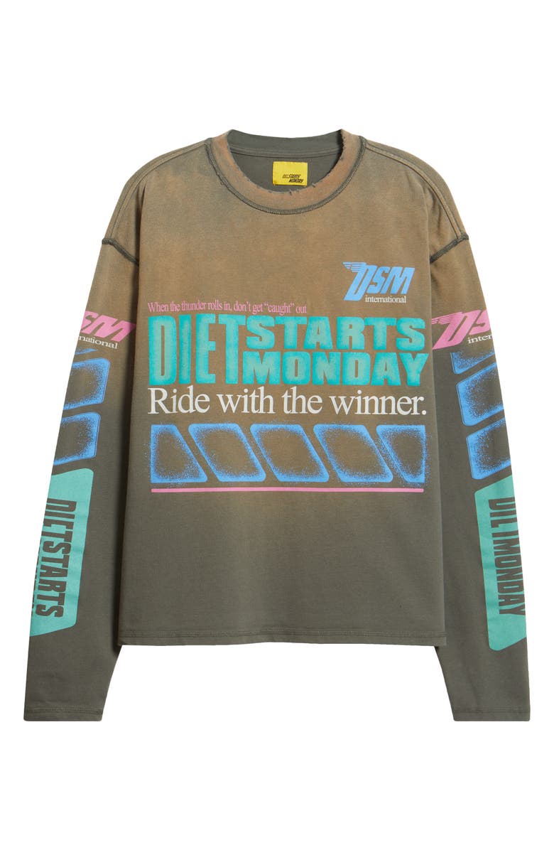 DIET STARTS MONDAY Winners Long Sleeve T-Shirt, Main, color, Vintage Black