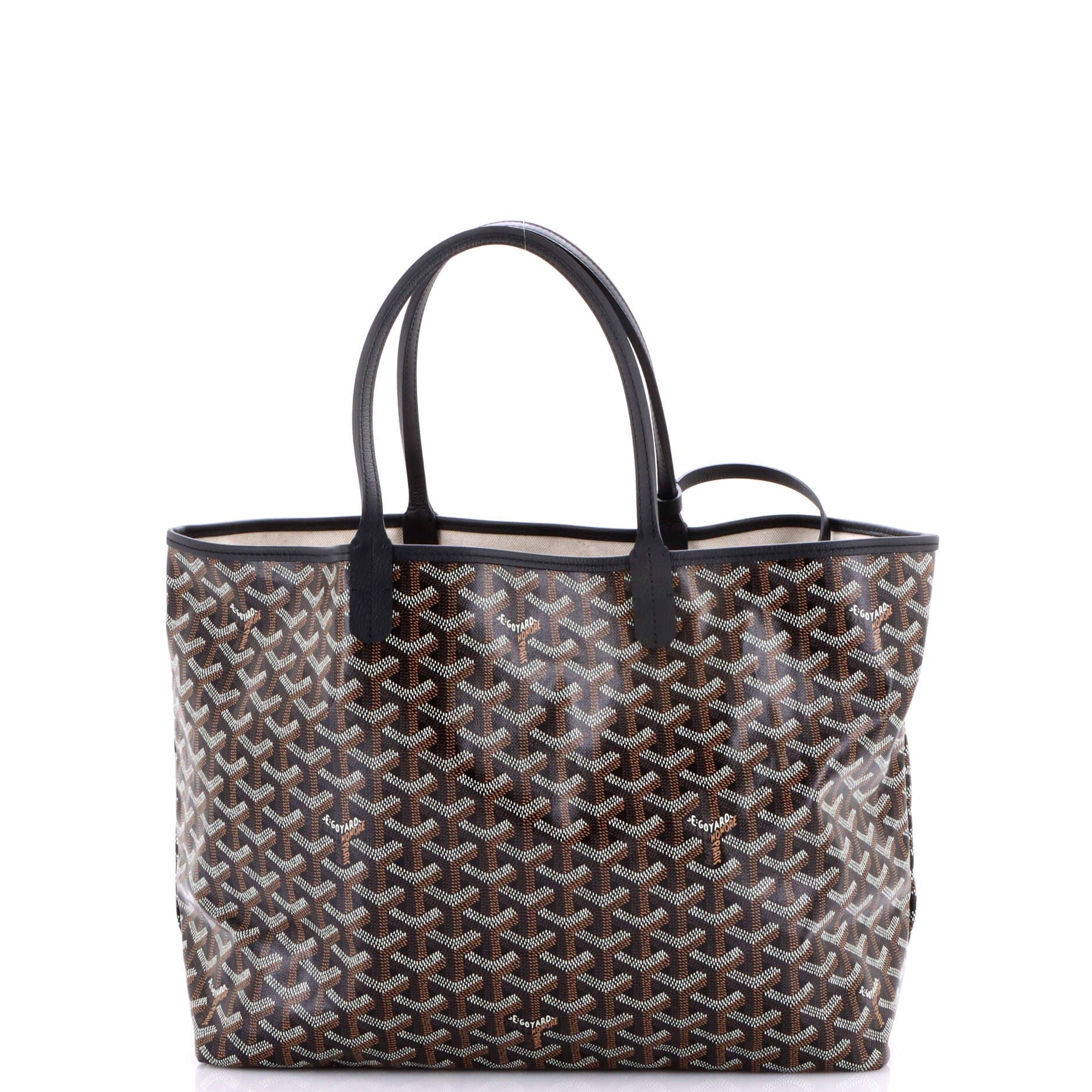 Pre-Owned Goyard Saint Louis Tote Coated Canvas PM, Main, color, Black