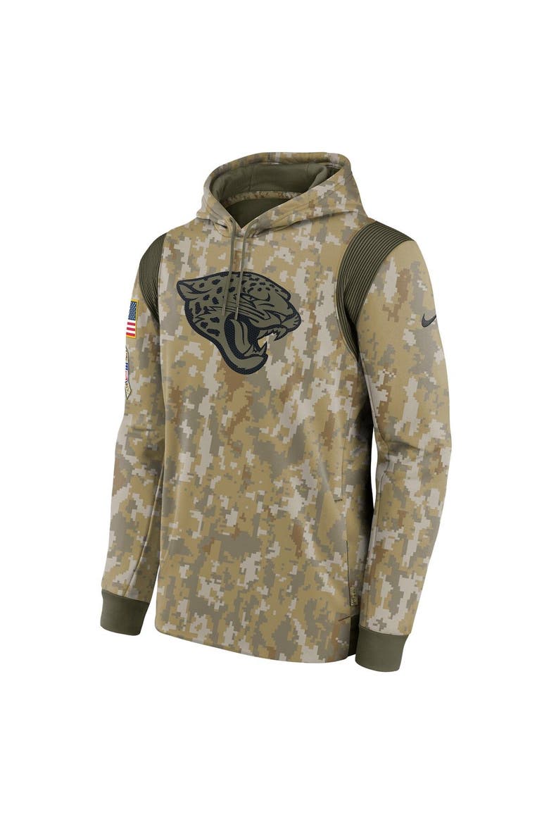 Men's Nike Camo Jacksonville Jaguars 2021 Salute To Service Therma Performance Pullover Hoodie, Alternate, color, Camo
