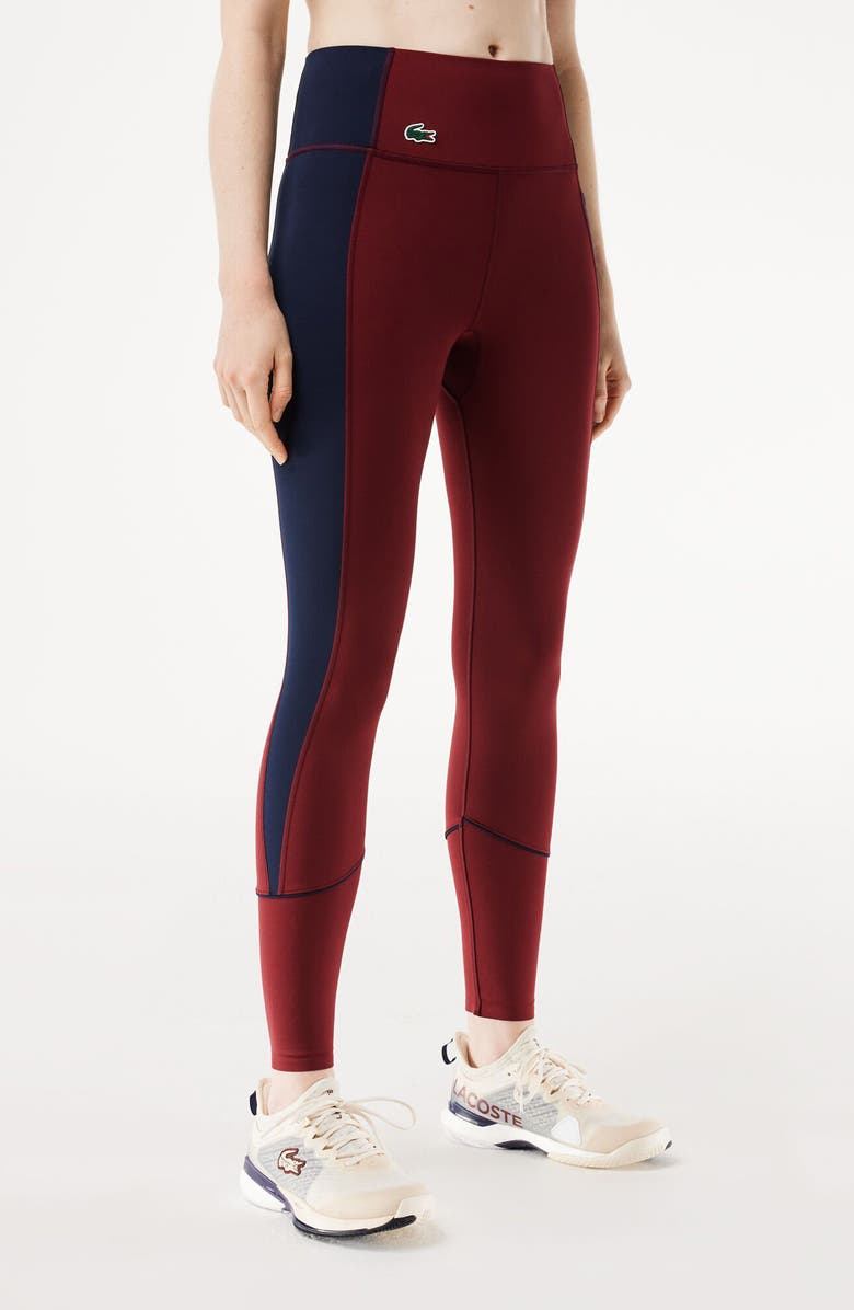 Lacoste Sport Leggings, Alternate, color, Zin/ Navy Blue