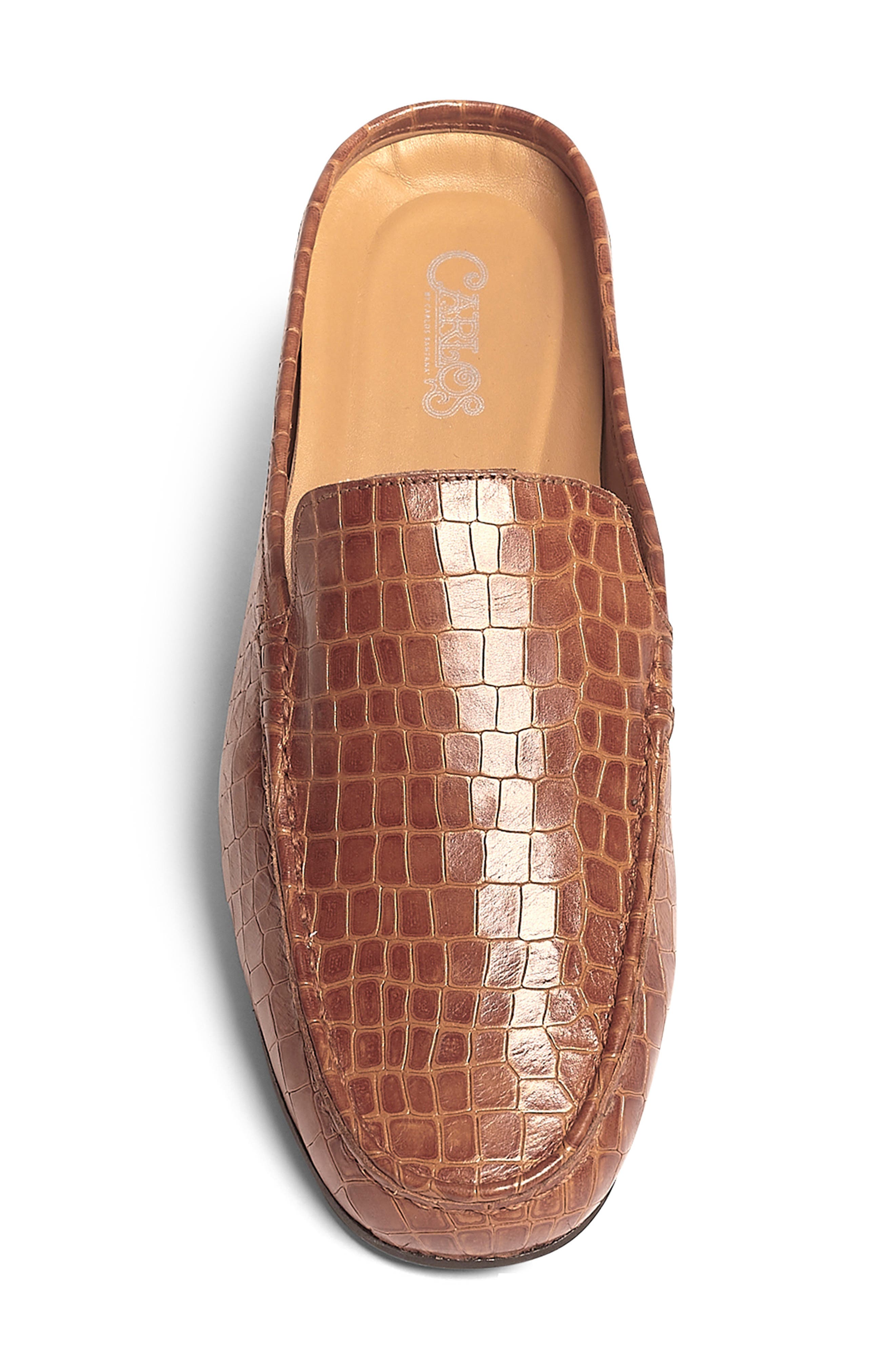 CARLOS SANTANA Hades Croc Embossed Leather Mule, Alternate, color, Tan