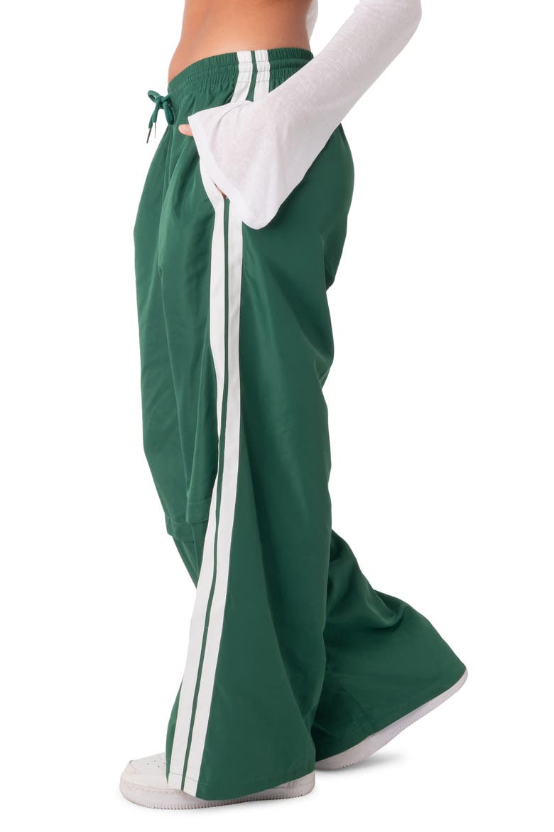 Fauna Nylon Track Pants, Alternate, color, GREEN