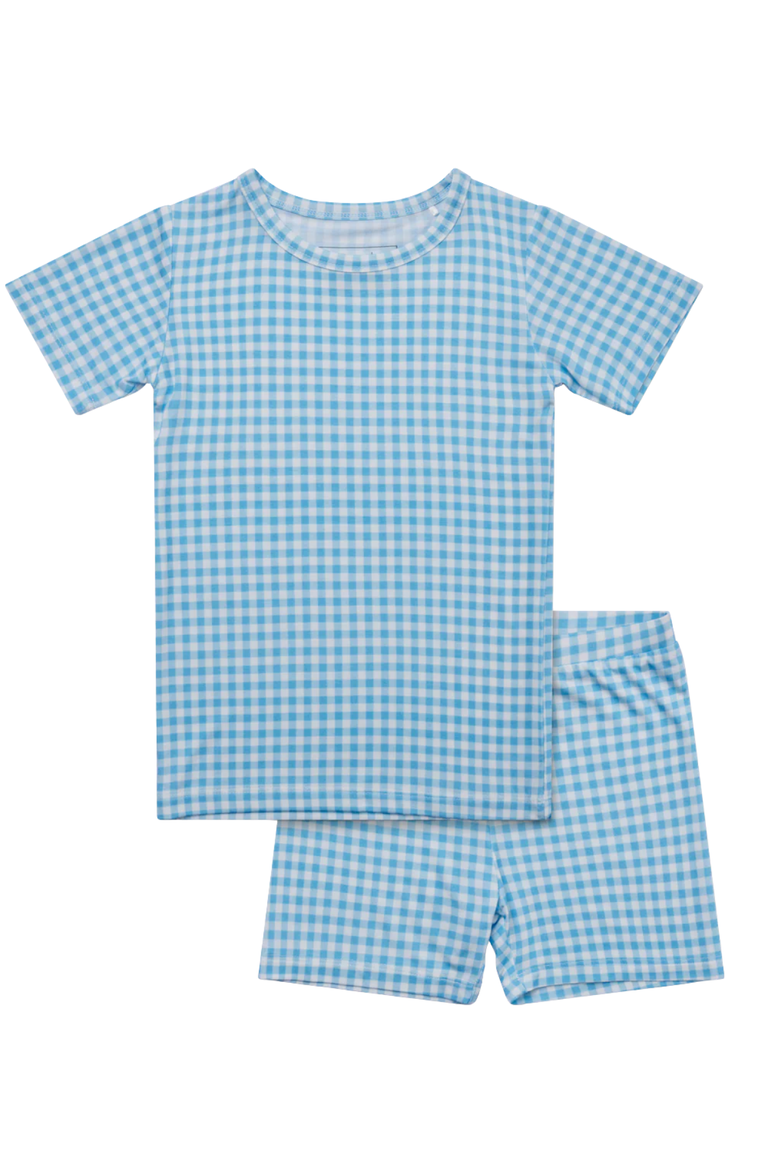 Short Sleeve and Shorts Pajama Set, Alternate, color, Harbor Gingham