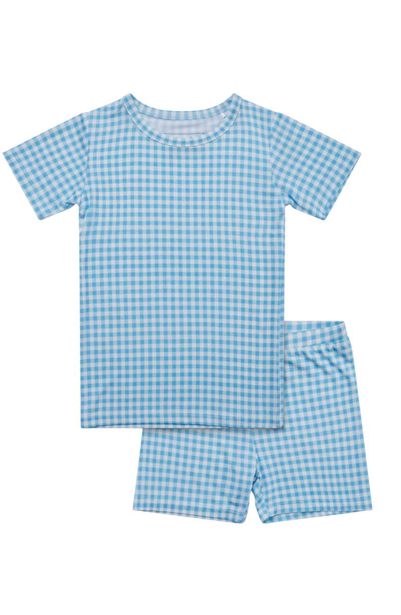 Motette Short Sleeve and Shorts Pajama Set, Alternate, color, Harbor Gingham