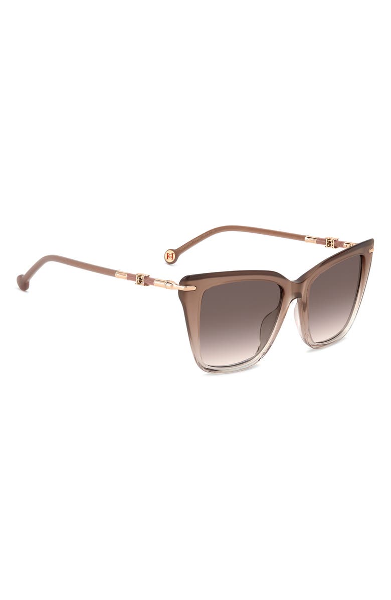 Carolina Herrera 54mm Gradient Cat Eye Sunglasses, Alternate, color, Beige/ Pink