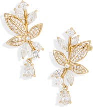 Nadri Midsummer Leaf Climber Earrings