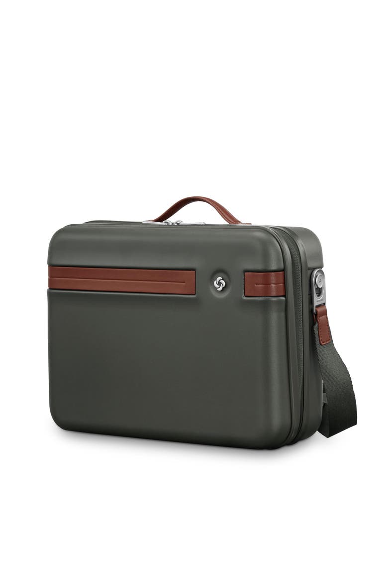 Virtuosa Hardside Train Case - Crossbody Travel Makeup Case with Removable Strap, Main, color, Pine Green