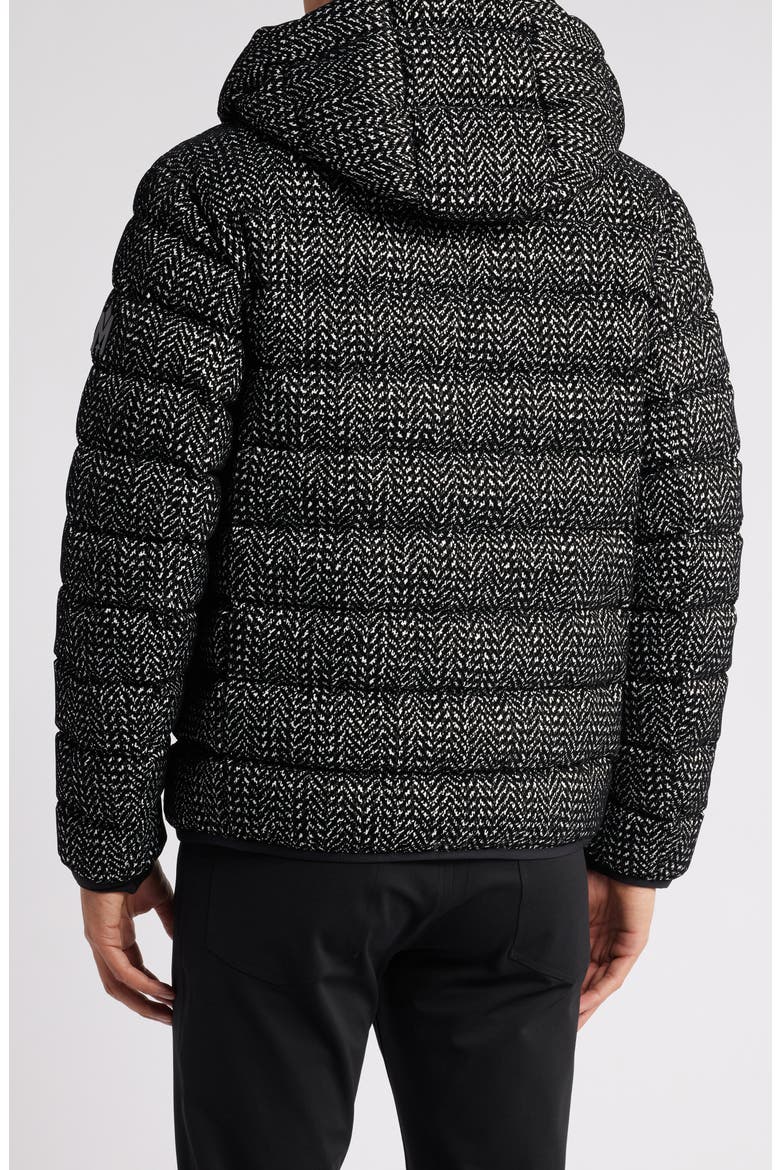 Jack Flocked Herringbone 750 Fill Power Down Jacket, Alternate, color, BLACK-WHITE