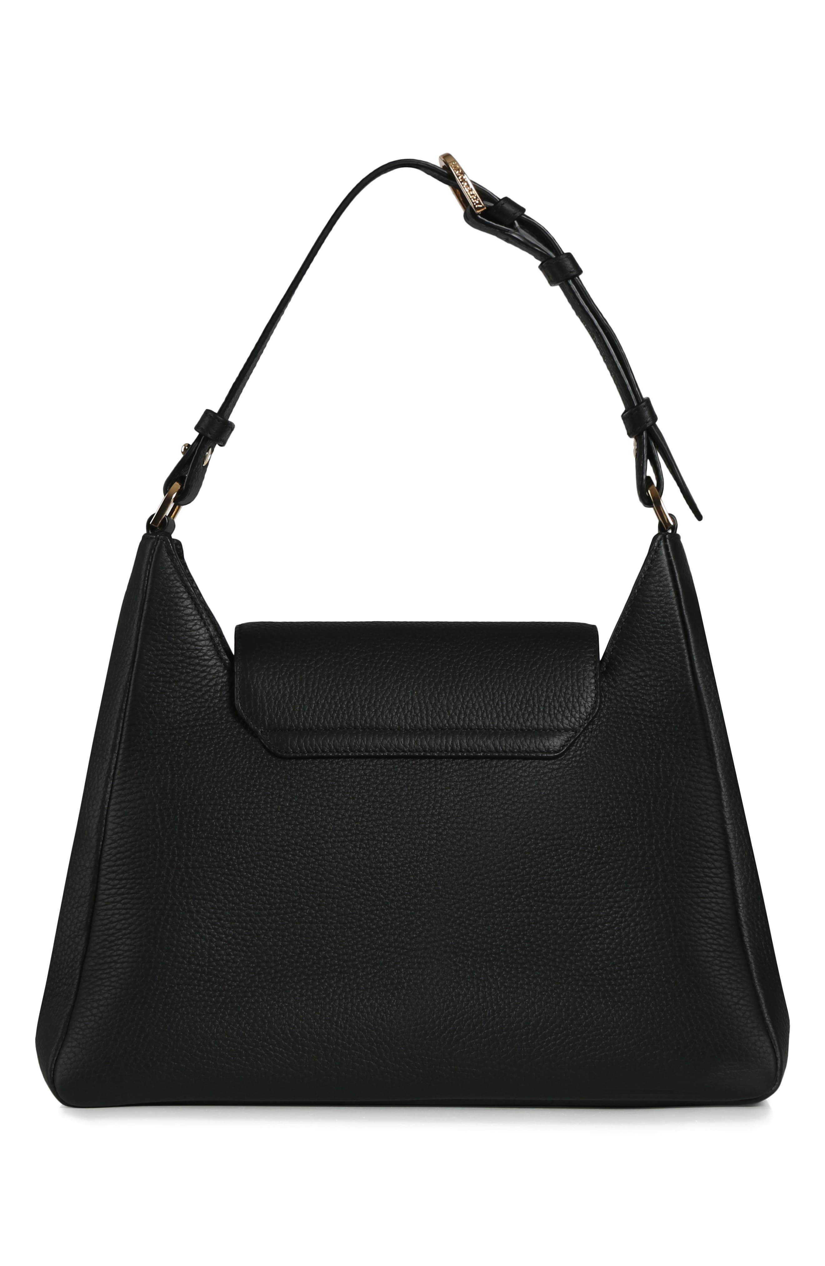 Strathberry Multrees Leather Hobo, Alternate, color, Black
