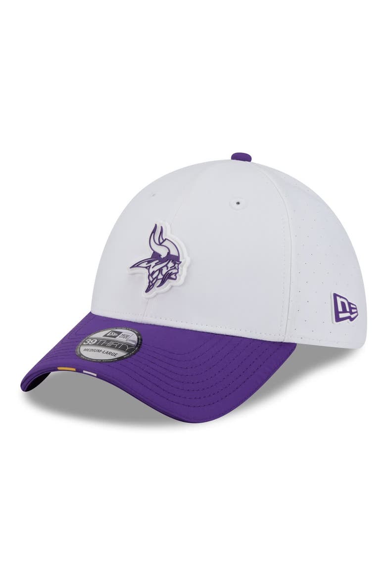 Men's New Era  White/Purple Minnesota Vikings 2025 NFL Training Camp 39THIRTY Flex Hat, Alternate, color, White