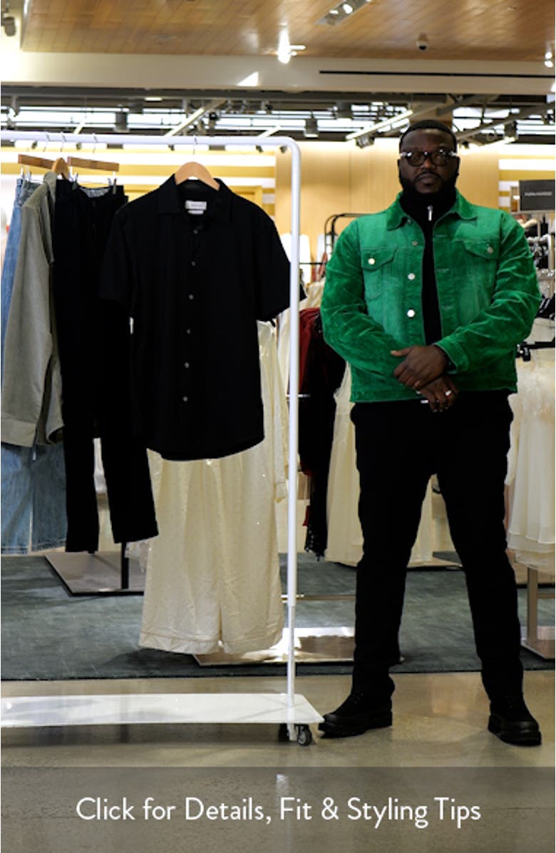 Miles OoohCotton<sup>®</sup> Solid Short Sleeve Button-Up Shirt, sales video thumbnail