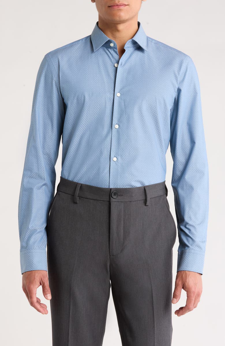 HUGO Kenno Slim Fit Cotton Dress Shirt, Main, color, 