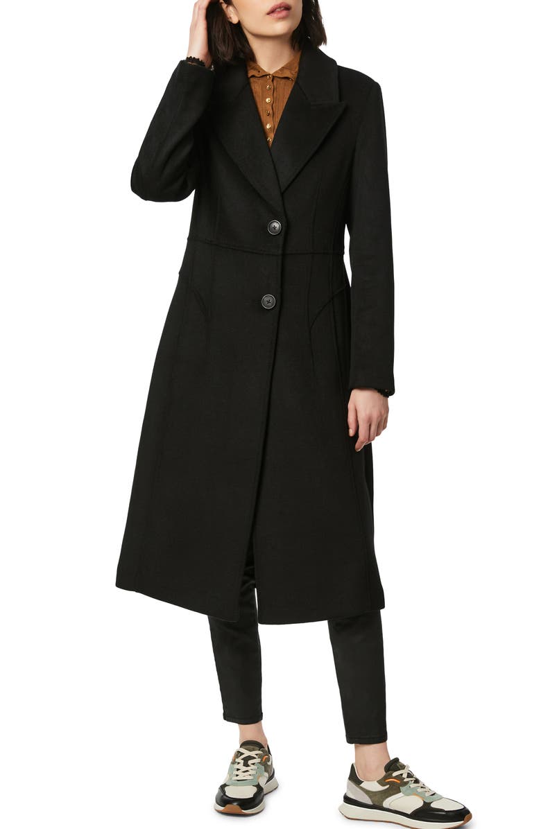 Bernardo Solid Peaked Lapel Coat, Main, color,