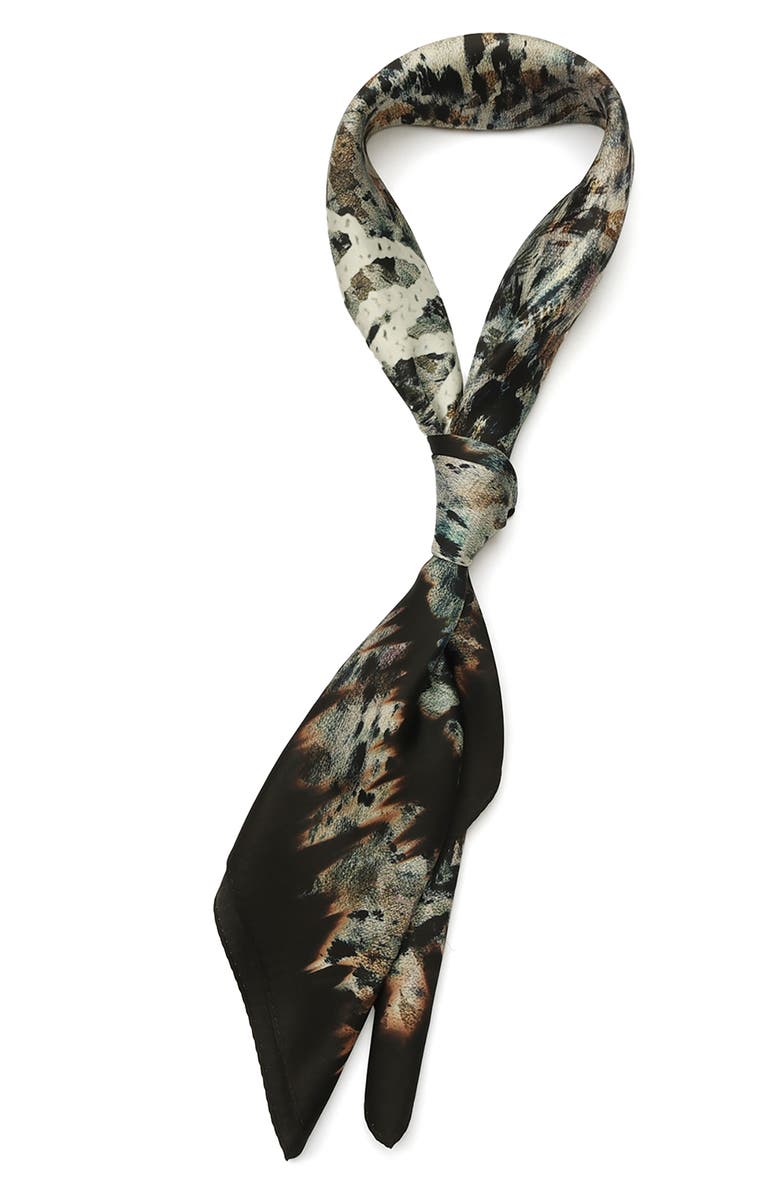 AllSaints Canter Script Square Scarf, Alternate, color, Fawn Brown