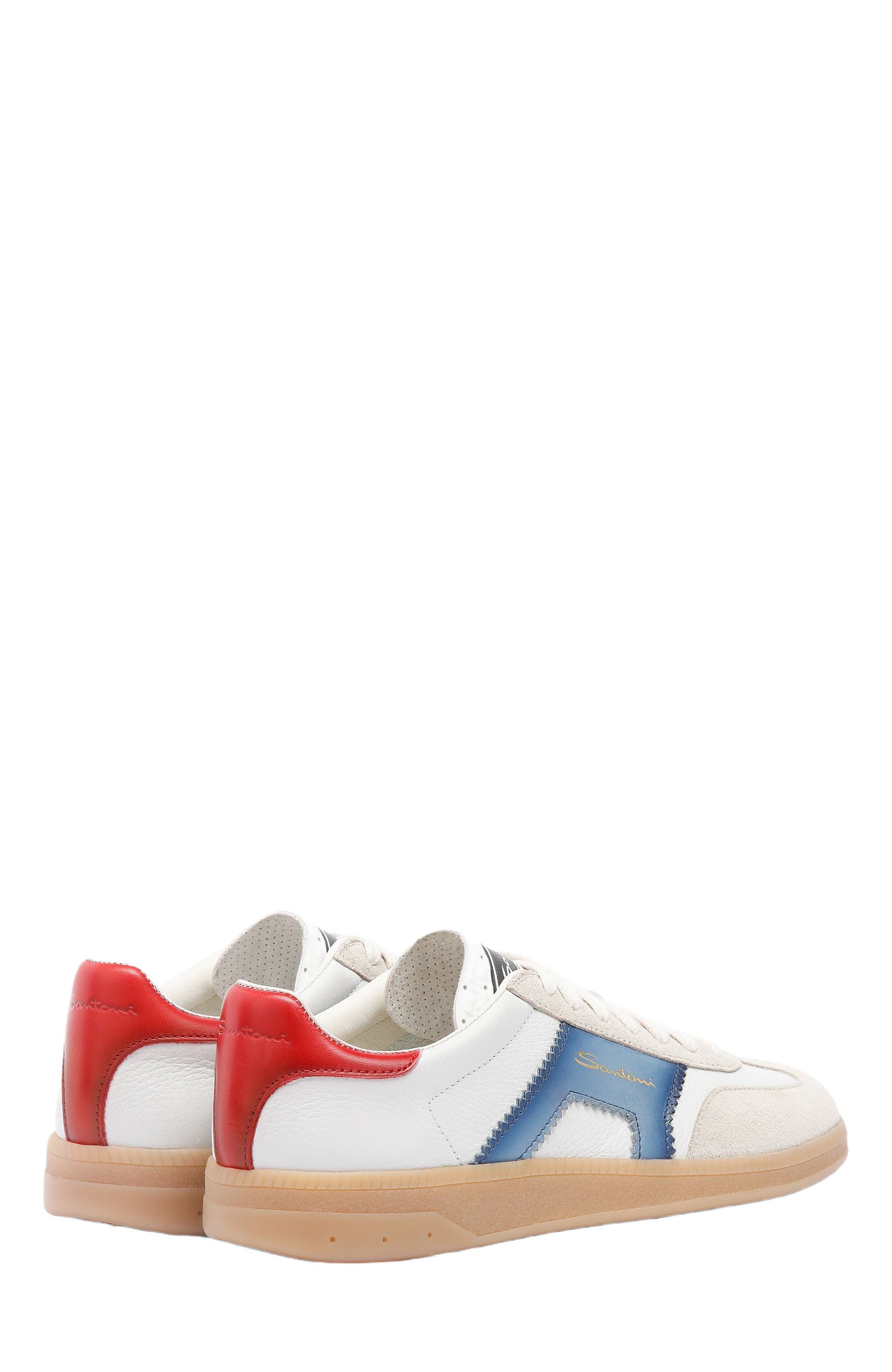 Women's leather and suede DBS Oly sneaker, Alternate, color, White/ Blue
