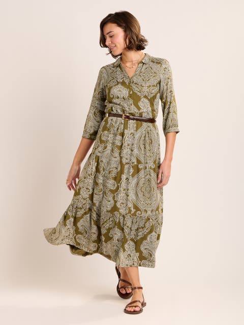 Chara Tiered Maxi Shirt Dress