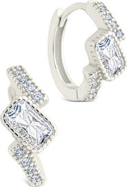 Sterling Forever Maevyn Cubic Zirconia Huggie Hoop Earrings