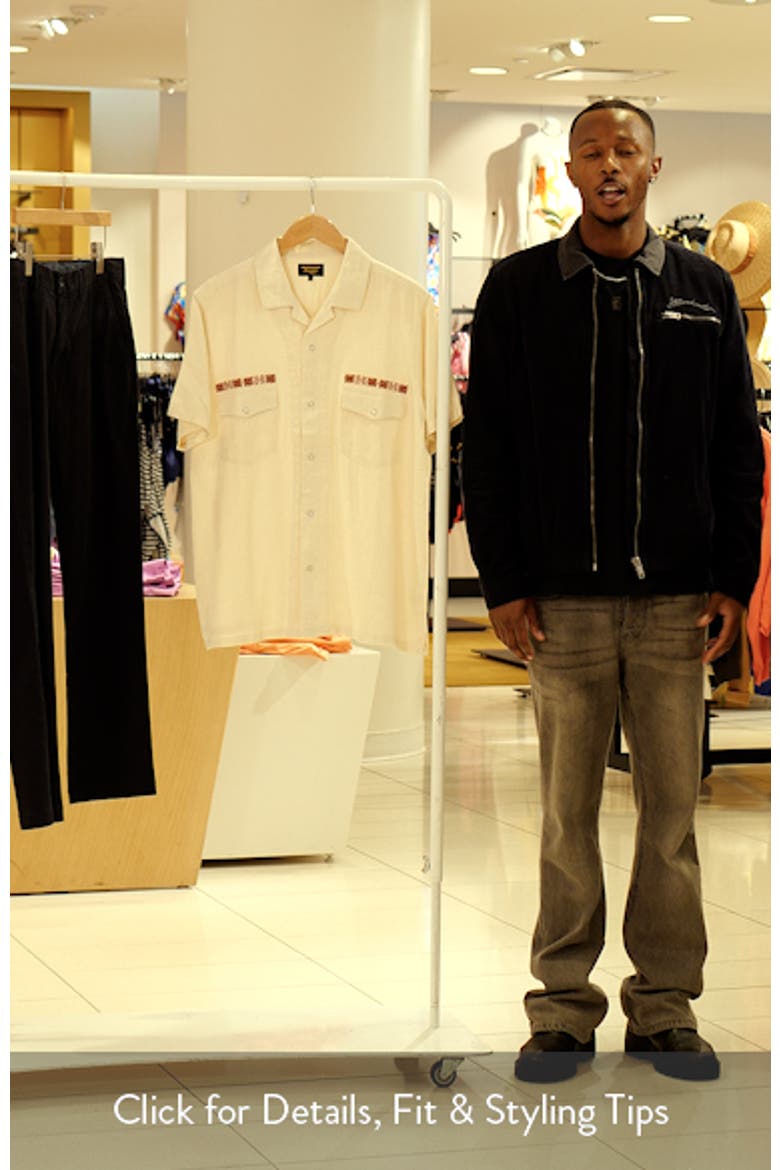 Whippersnapper Embroidered Short Sleeve Linen Blend Snap-Up Shirt video