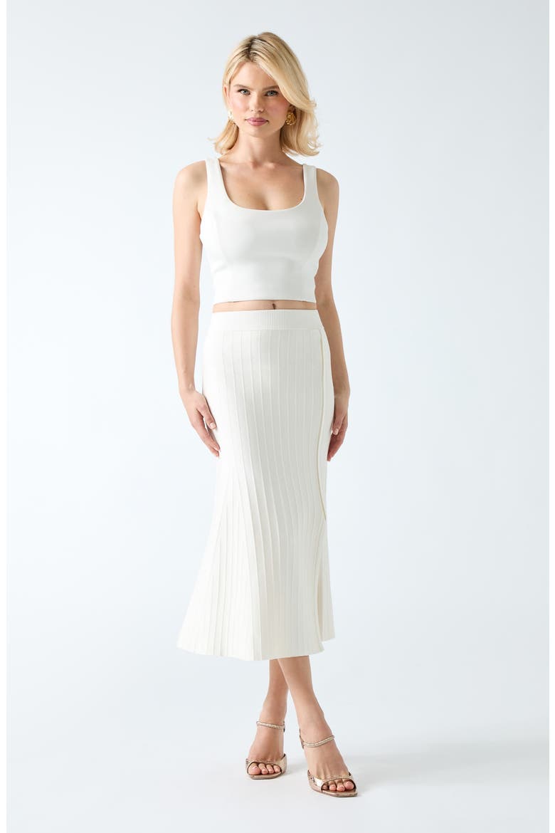 Kaeda Knit Side Slit Skirt, Alternate, color, OPEN WHITE