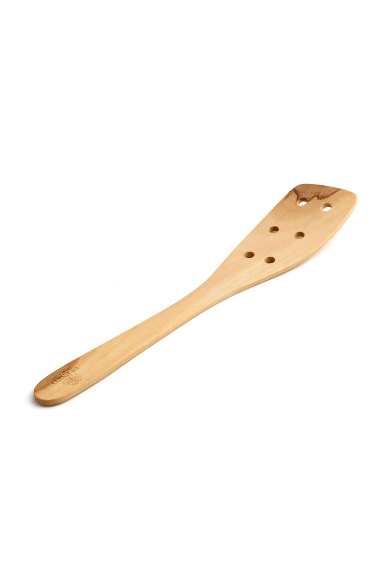 Contour Olive Wood Curved Slotted Spatula, 12-Inch, Main, color, Brown